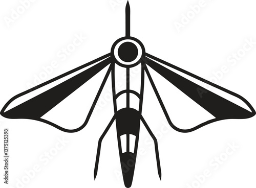 Close-up of a mosquito sucking blood isolated on a white background