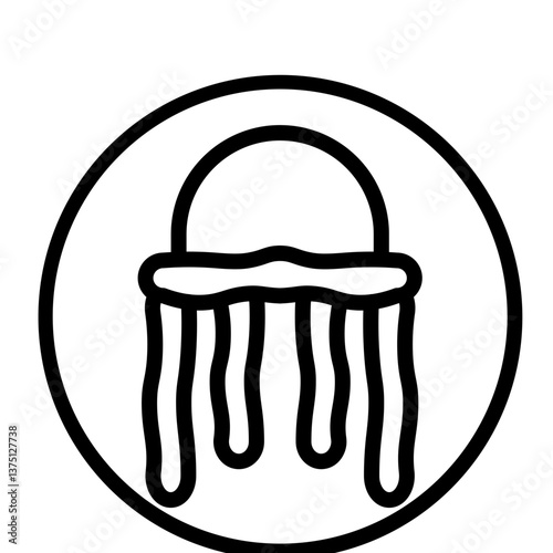 Jellyfish Vector Line Icon Design