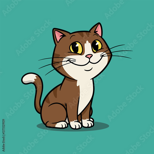 A cartoon cat adorable illustration.