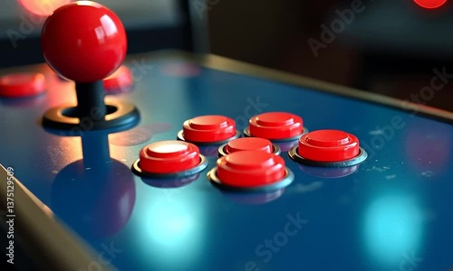 Retro Arcade Joystick and Buttons: A Close-Up