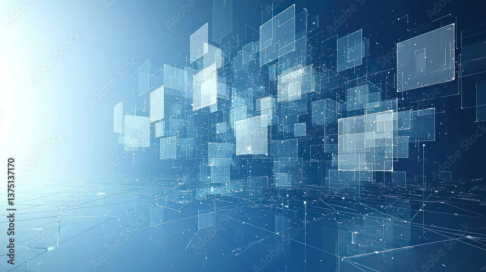 Obraz premium Abstract Digital Network: A Futuristic Vision of interconnected data and information
