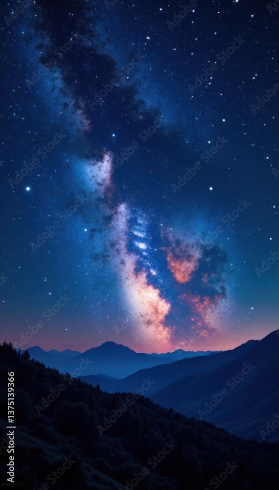 A vast starry night sky with a distant galaxy in the background, universe, void, cosmos A vast starry night sky with a distant galaxy in the background, universe, void, cosmos