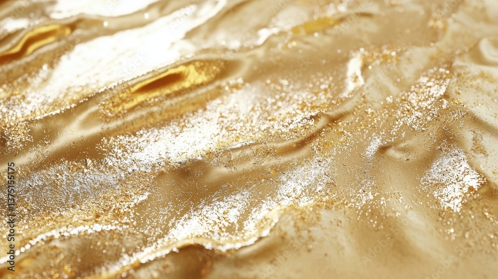 Obraz premium Luxurious golden silk fabric with shimme silver glitter accents creates a rich textured background perfect for elegant designs and sophisticated projects showcasing opulent