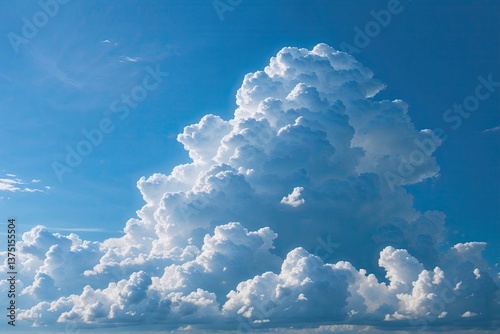 Beautiful Cumulus Clouds in Clear Blue Sky