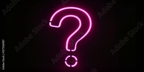 Wallpaper Mural Bright pink neon question mark illuminated against a dark backdrop, ideal for mystery-themed posters, quizzes, problem-solving visuals, and creative branding. Torontodigital.ca