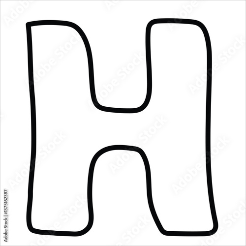 Bilde på lerret Capital letter H illustration vector icon