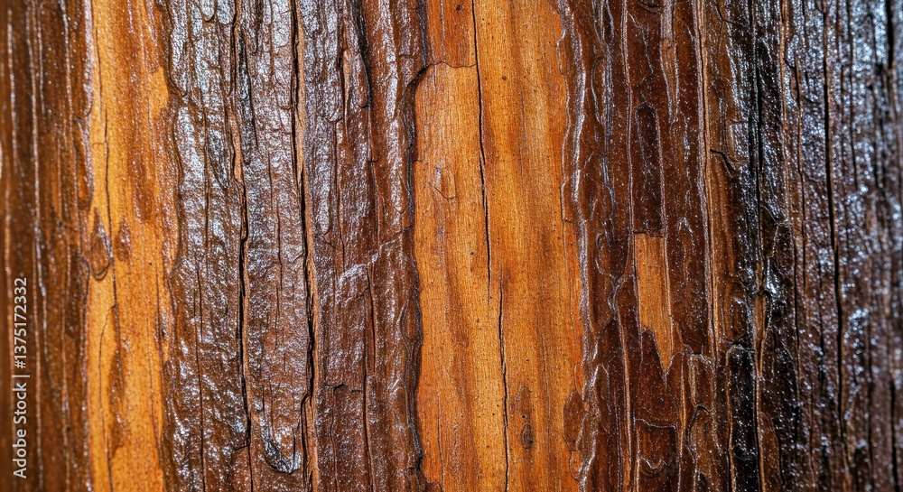 Obraz premium A Polished Yet Rugged Background Featuring Prominent Ridges and Glossy Highlights, Enhancing the Natural Texture