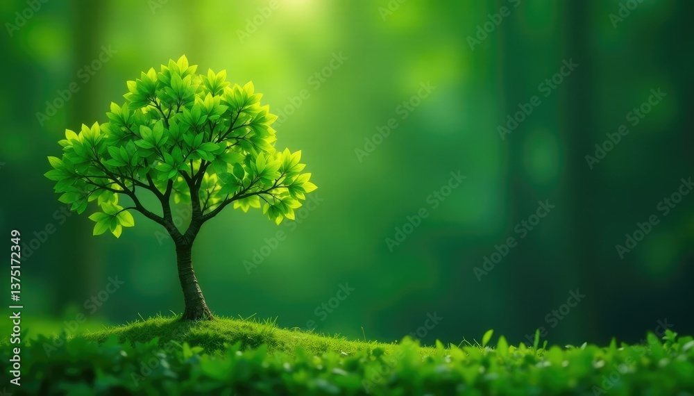 Lone sapling, delicate branches, vibrant green leaves , closeup, texture, vegetation Lone sapling, delicate branches, vibrant green leaves , closeup, texture, vegetation