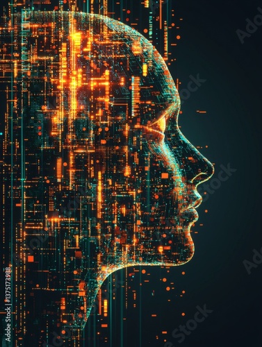 Machine learning powered clinical trials optimizing cancer drug effectiveness by analyzing patient response data AI in medicine Stock Photo with side copy space