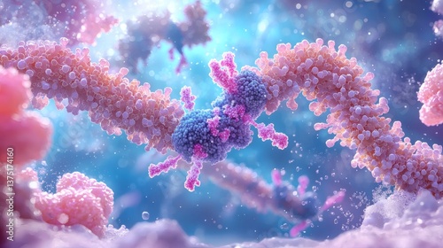 Quantum computing accelerating cancer research by simulating complex protein interactions future of drug discovery Stock Photo with side copy space