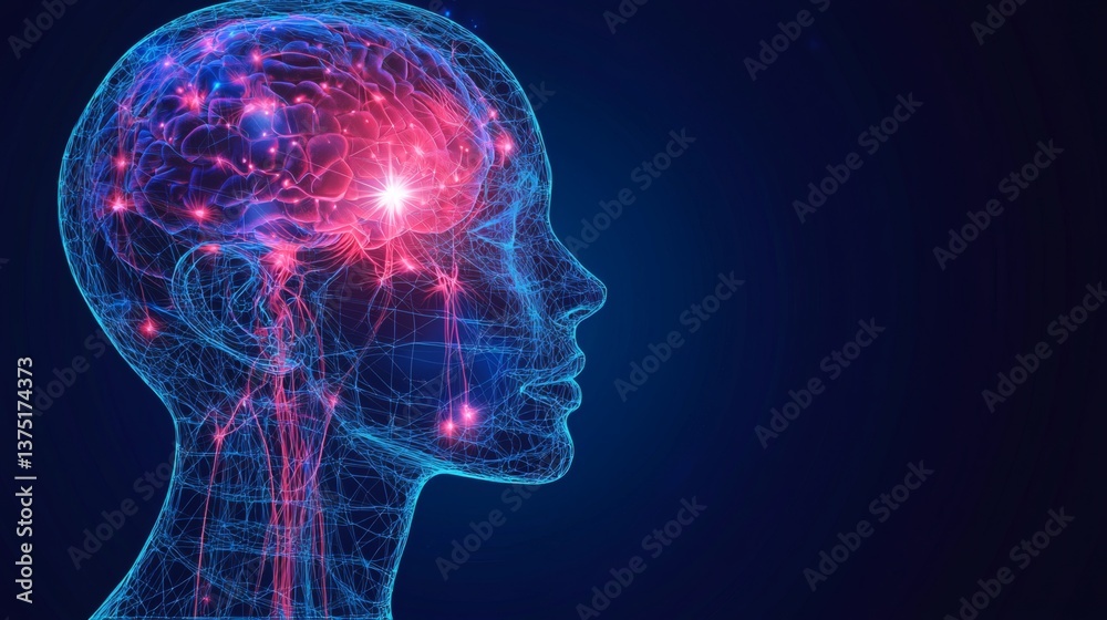 Neural implants monitoring brain tumor activity in real time advancing neurological cancer research cutting edge neuroscience Stock Photo with side copy space