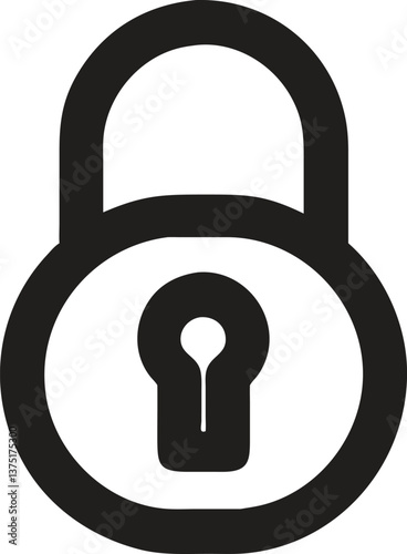 Secure vector lock icon symbolizing keyhole protection