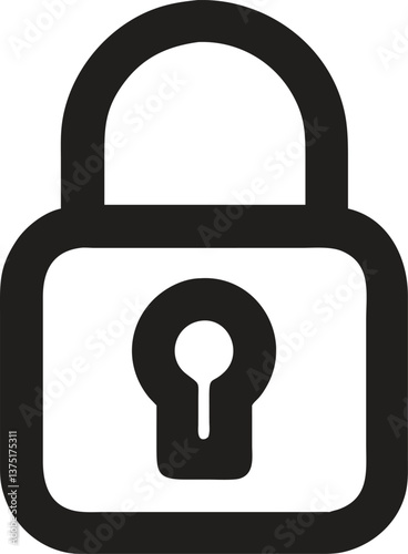 Secure vector lock icon symbolizing keyhole protection