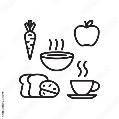 set of icons for tea