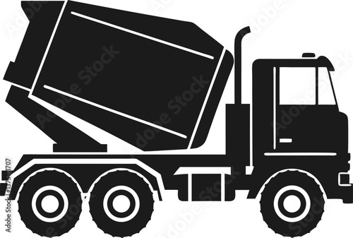 Heavy lorry transportation isolated, white semi-trailer truck