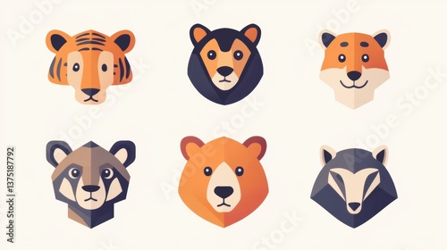 Geometric Animal Icons for Creative Projects