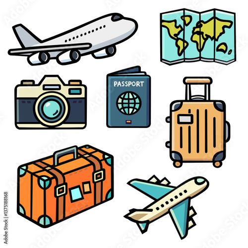 Travel Icons Vector Illustration