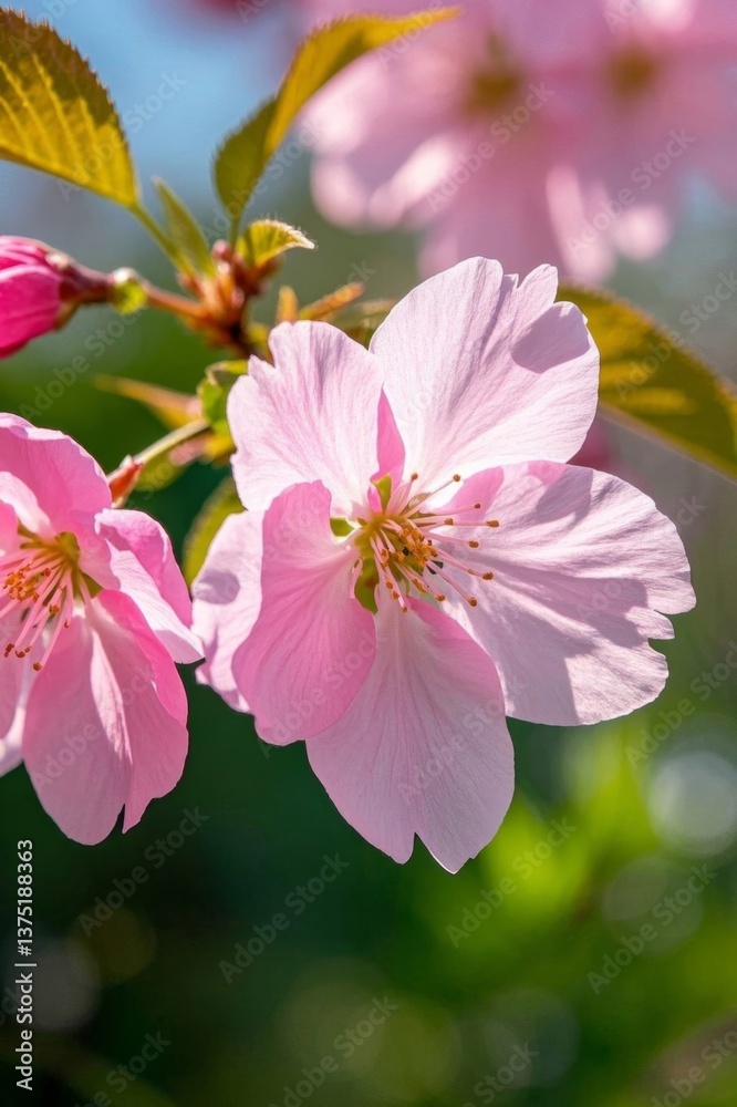 Obraz premium there is a close up of a pink flower on a tree