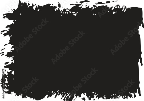 Grungy black ink splat frame vector texture