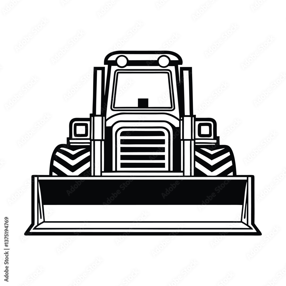 Bulldozer silhouette vector Bulldozer silhouette vector