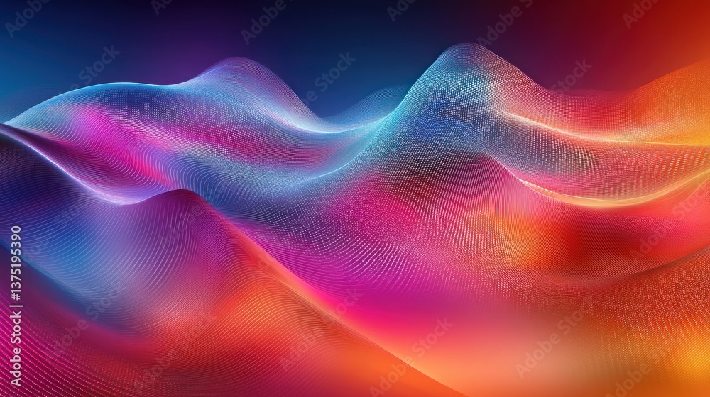 Obraz premium Abstract vibrant digital waves