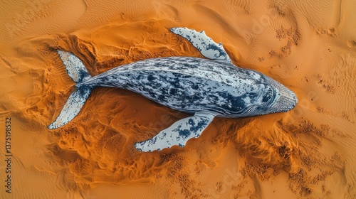 Whale in the Desert: A Surreal Aerial View