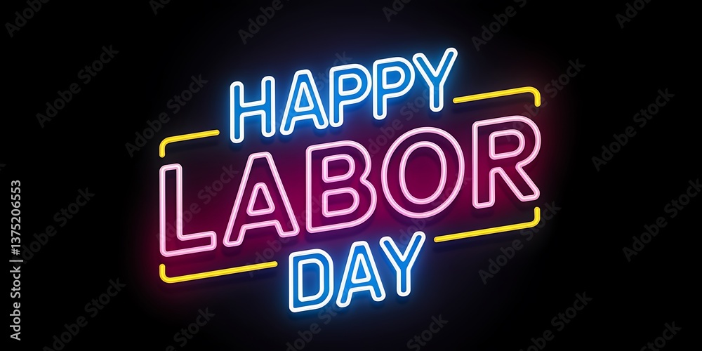 Fototapeta premium Happy Labor Day - Illustration Design. Labor Day Poster, for Labor Day Design
