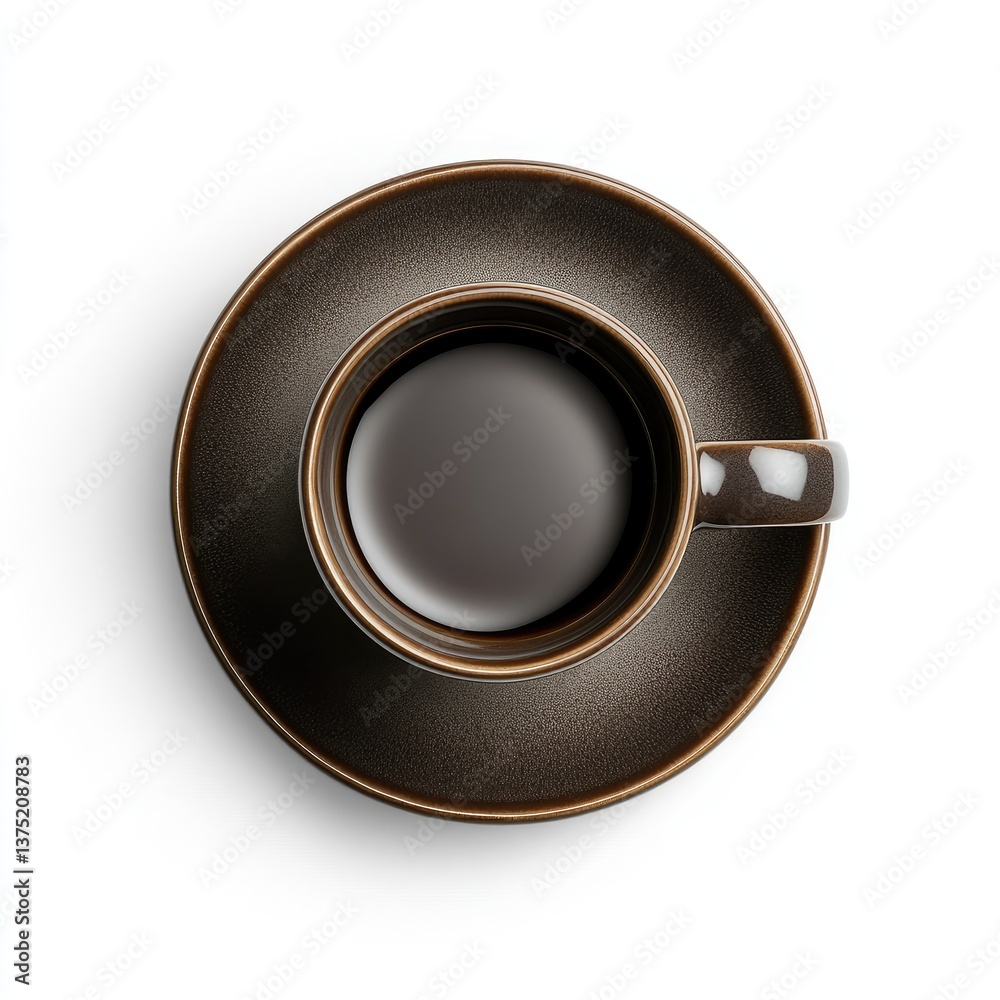 Dark brown coffee cup and saucer Dark brown coffee cup and saucer