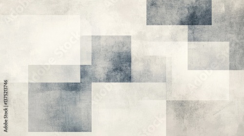 Wallpaper Mural Abstract Arrangement of Rectangular Forms in Gradations of White, Background  Gray, and Blue with Textured Surfaces and Translucent Layers Torontodigital.ca