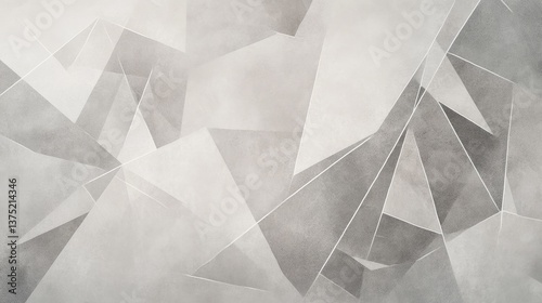 Abstract geometric background with intersecting lines and overlapping shapes in shades of gray and white, creating a modern and sophisticated design