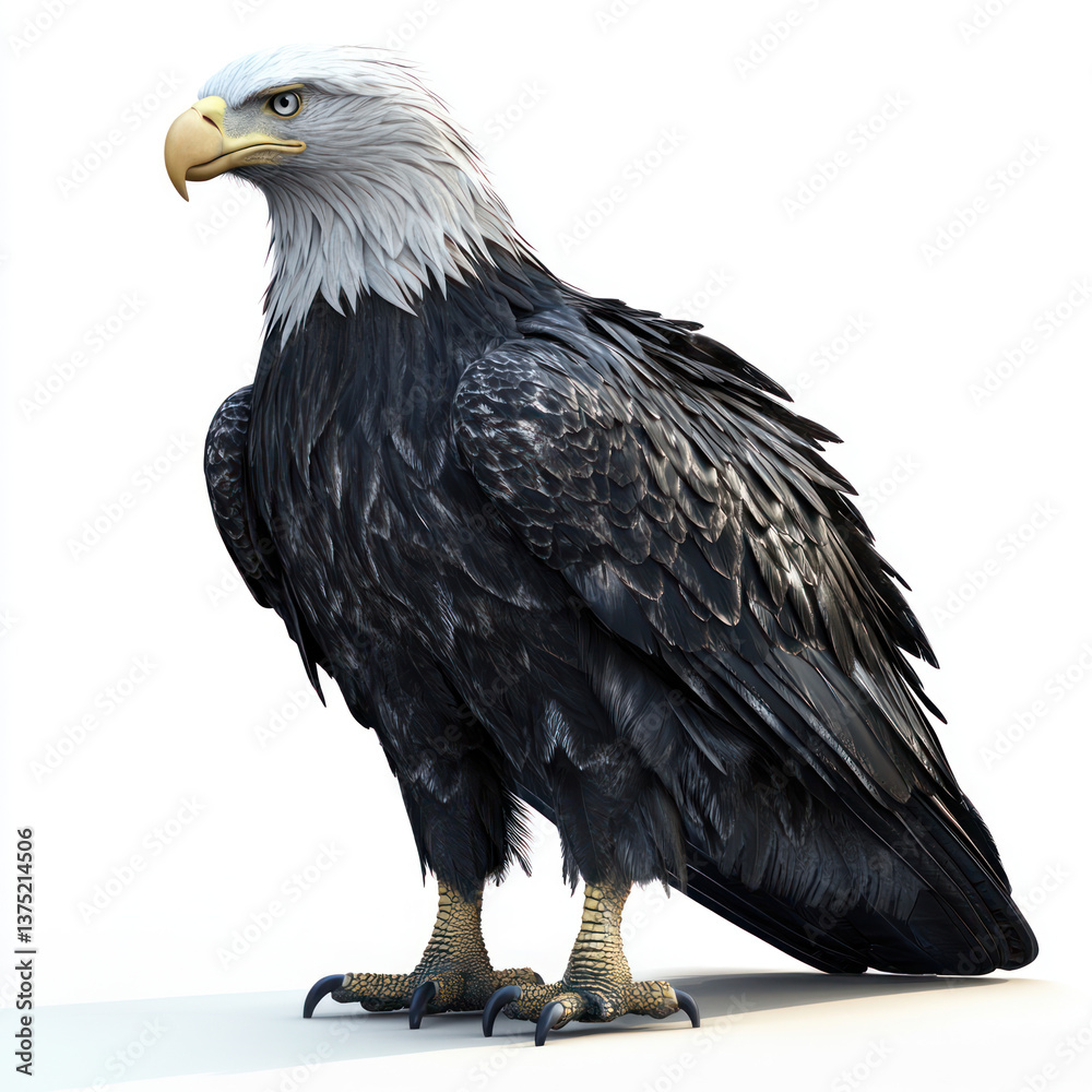 Fototapeta premium bald eagle isolated on white
