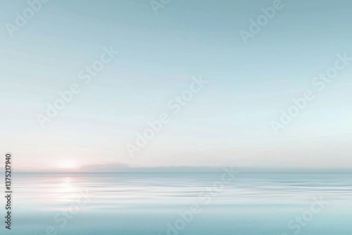 Wallpaper Mural Minimalist sunrise over calm waters coastal landscape photography soft gradient background tranquil environment serene viewpoint conceptual art Torontodigital.ca