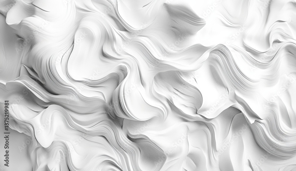 Obraz premium Abstract white flowing forms. Dynamic, textured surface
