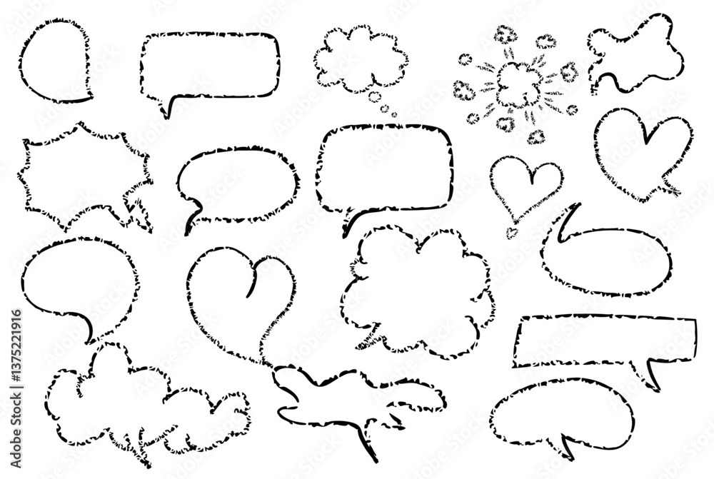 Fototapeta premium doodle speech bubbles