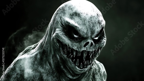 Spooky Monster Close-up Dark Background