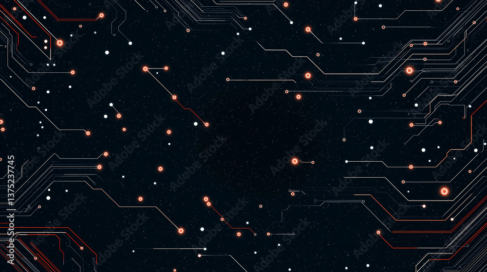 Cybernetic Canvas: An abstract depiction of intricate circuitry with a modern dark aesthetic, sparking a sense of technological sophistication and complexity. Cybernetic Canvas: An abstract depiction of intricate circuitry with a modern dark aesthetic, sparking a sense of technological sophistication and complexity.