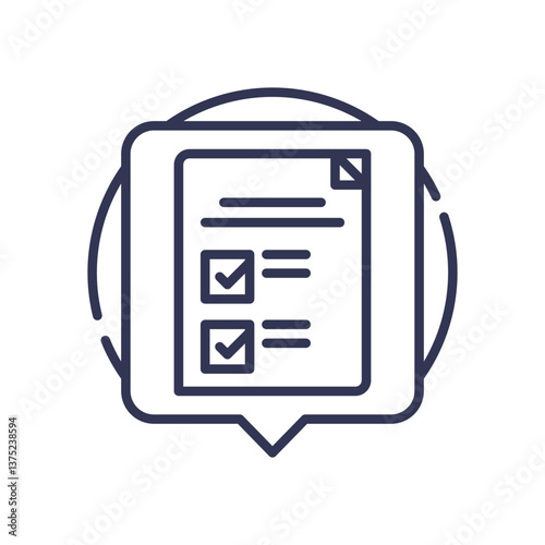 Speech bubble with checklist symbolizes interactive conversational interfaces.