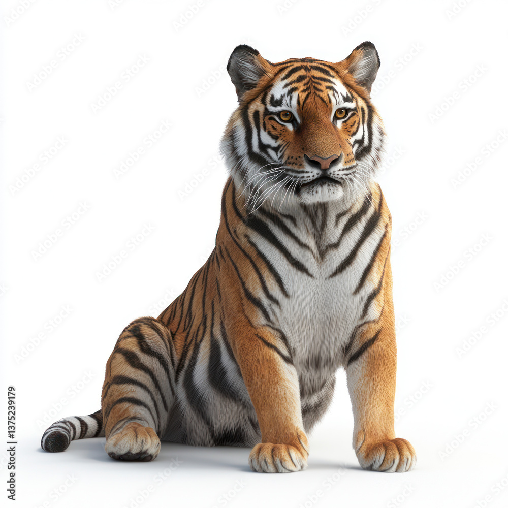 Naklejka premium tiger isolated on white background