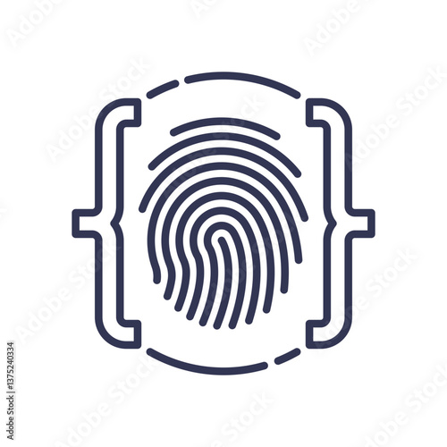Fingerprint within code brackets symbolizes UniqueSoftwareIdentity.