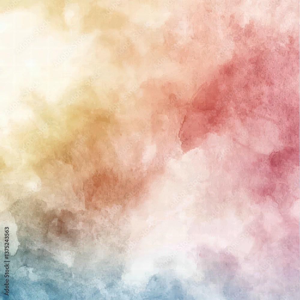 Obraz premium Abstract Watercolor: A dreamy, colorful abstract watercolor painting, the paint softly blending, evokes feelings of ethereal beauty and artistic expression.