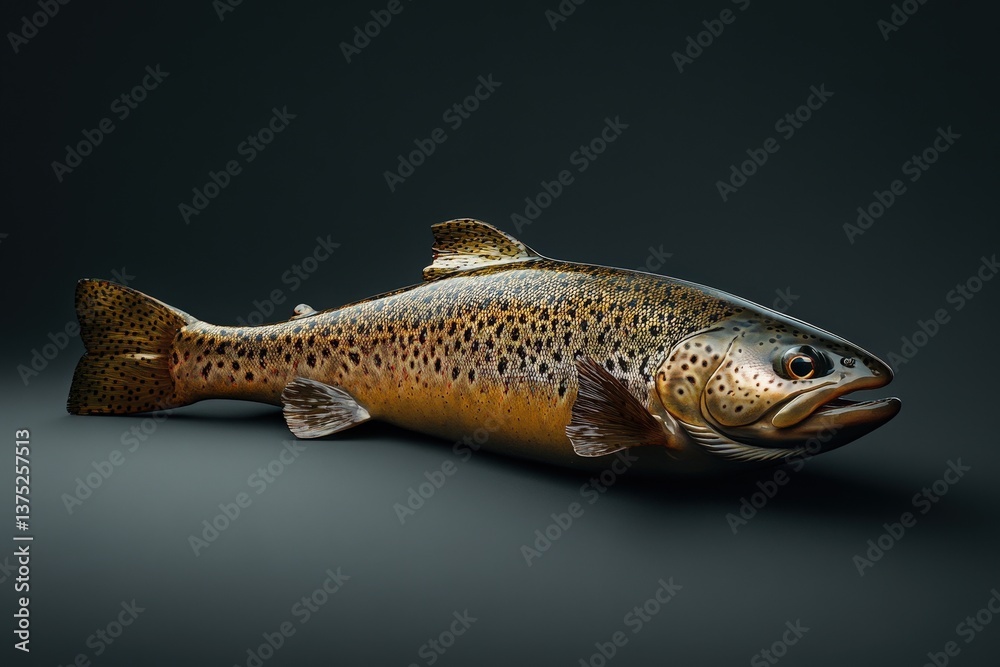 Fototapeta premium A detailed studio image of a textured brown fish