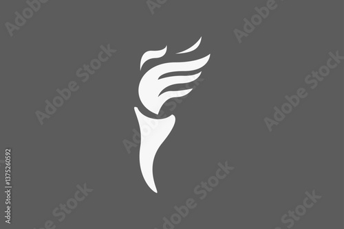 torch fire minimalist silhouette logo