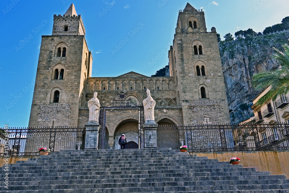 Cefalù, il Duomo o basilica cattedrale della Trasfigurazione, Palermo, Sicilia