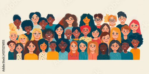 happy diverse people, Generative AI