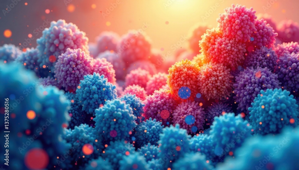 Fototapeta premium Abstract forms with dots scattered in a cloud-like formation, shape, clouds