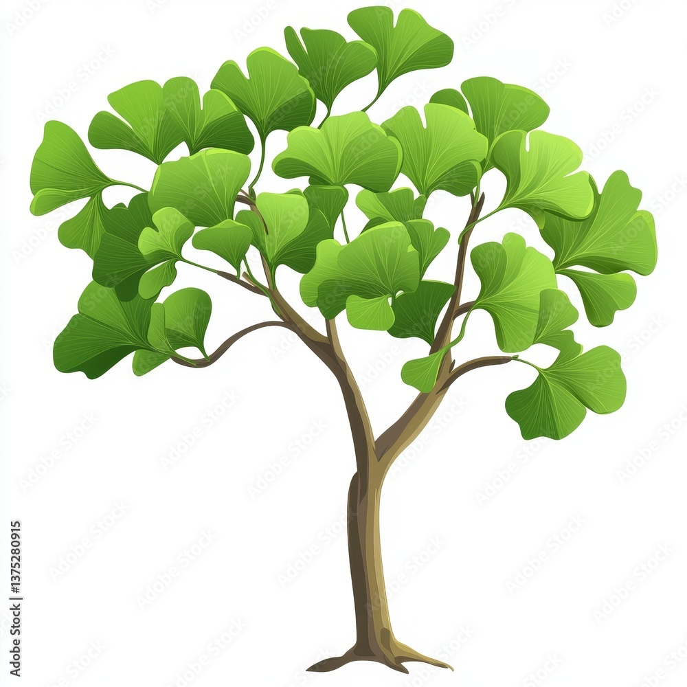 Obraz premium Ginkgo Biloba Tree Illustration