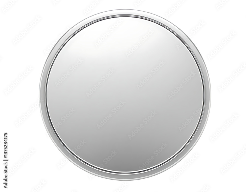 Shiny Silver Button with a Metallic Border Shiny Silver Button with a Metallic Border