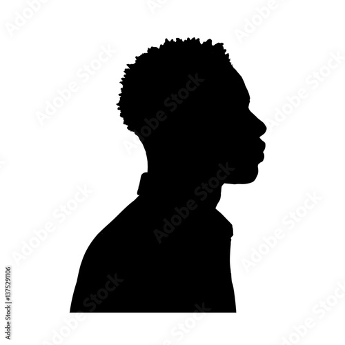 Silhouette of a young black man - vector illustration