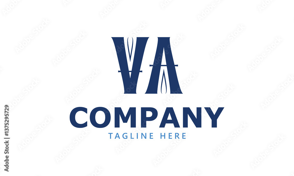 Fototapeta premium VA V va initial logo | initial based abstract modern minimal creative logo, vector template image. luxury logotype logo, real estate homie logo. typography logo. initials logo