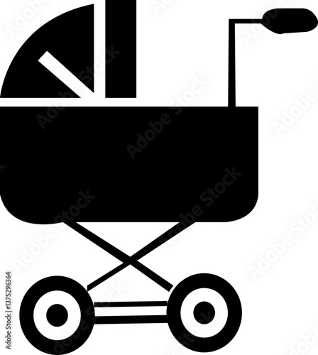 stroller glyph icon. baby, mother